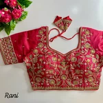 Rani Color Bridal Cosmos Silk Blouse with Heavy Stars & Beads Hand Work