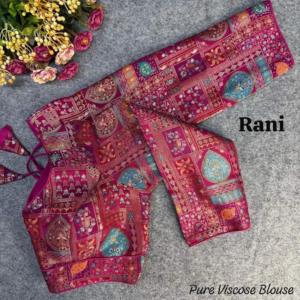 Rani Color Pure Viscose Jacquard Long Sleeves Blouse — view 1