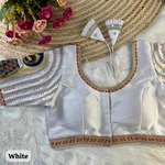 White Color Wedding Special 3D Peacock Embroidery Bridal Blouse in Heavy Italian Silk