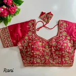 Rani Pure Cosmos Silk Heavy Stars Beads Handwork Bridal Blouse