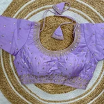 Lavender Roman Silk Thread Work Partywear Blouse