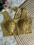 Yellow Color Luxury Heavy Handwork Sequence Embroidery Blouse in Italian Silk