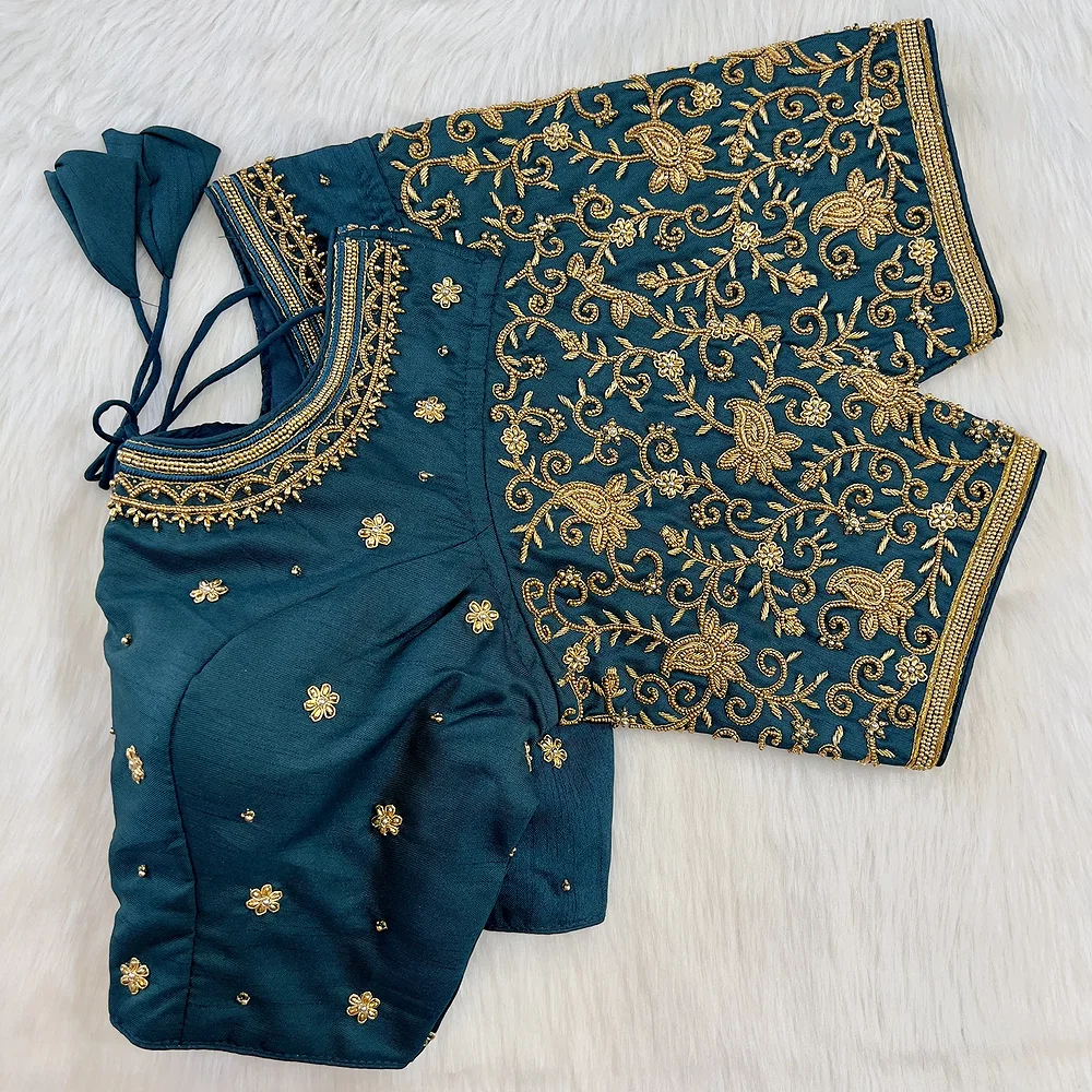 Morepeach Pure Slik Zardosi Handwork Blouse — view 1