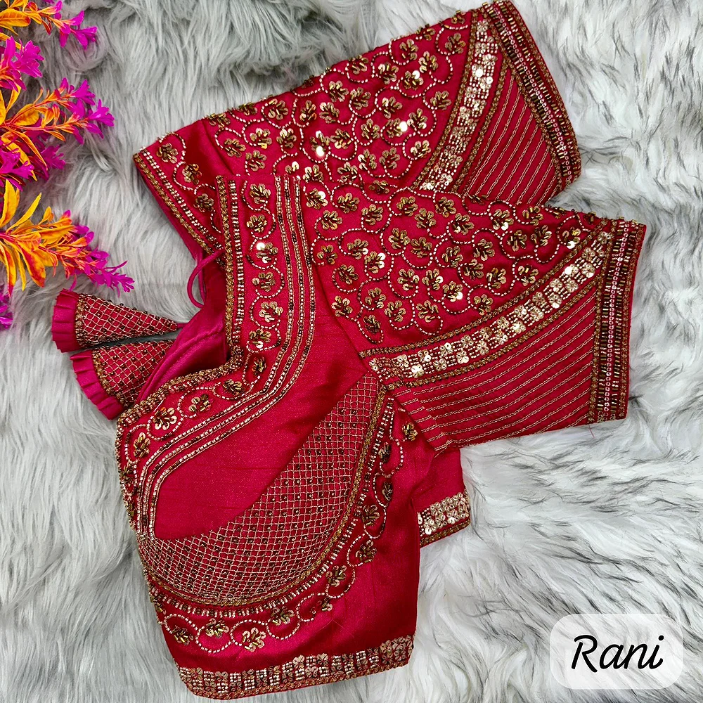 Rani Sabyasachi Handwork Italian Silk Bridal Blouse — view 1
