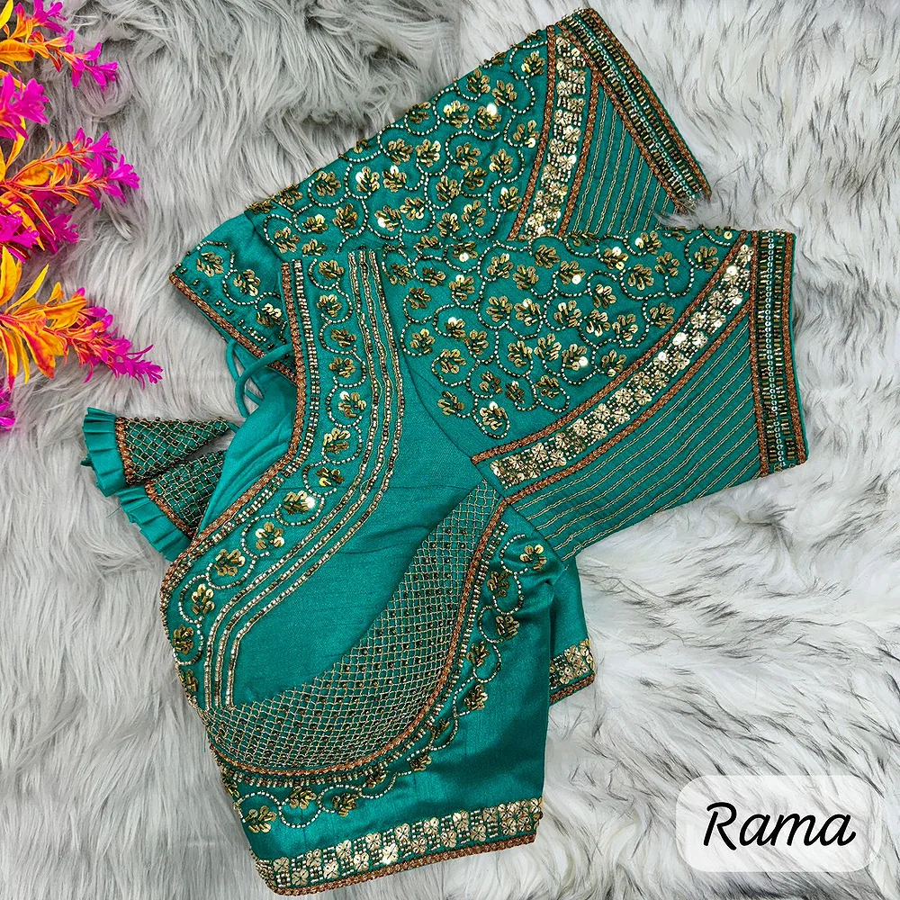 Rama Sabyasachi Handwork Italian Silk Bridal Blouse — view 1