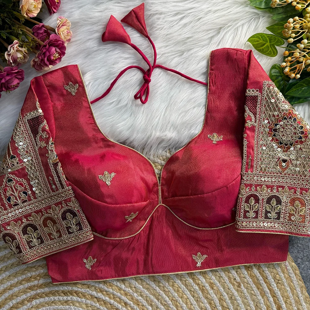 Rani Cosmos Silk Codding Work Partywear Blouse — view 3