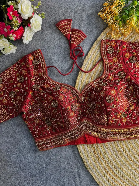 Copper Colour Heavy Handwork Party Blouse