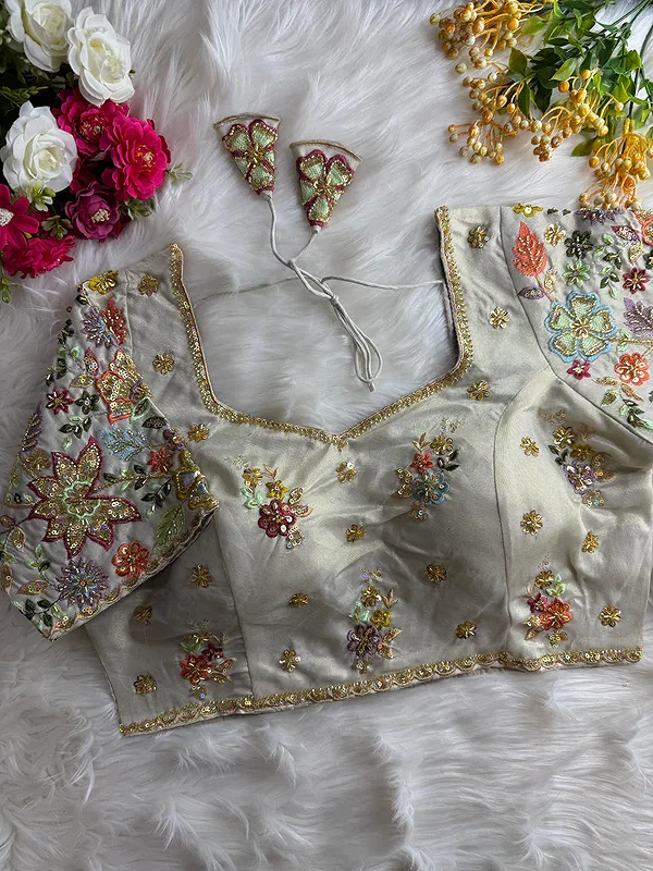 Gold Color Soft Cosmos Silk Blouse — view 1