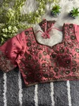 Peach Color Handwork Blouse with Stars & Beads Bridal Blouse
