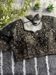Black Color Handwork Blouse with Stars & Beads Bridal Blouse