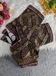 Maroon Color Designer Partywear Blouse with Heavy Beads Work in Georgette