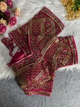 Rani Color Designer Partywear Blouse with Heavy Beads Work in Georgette