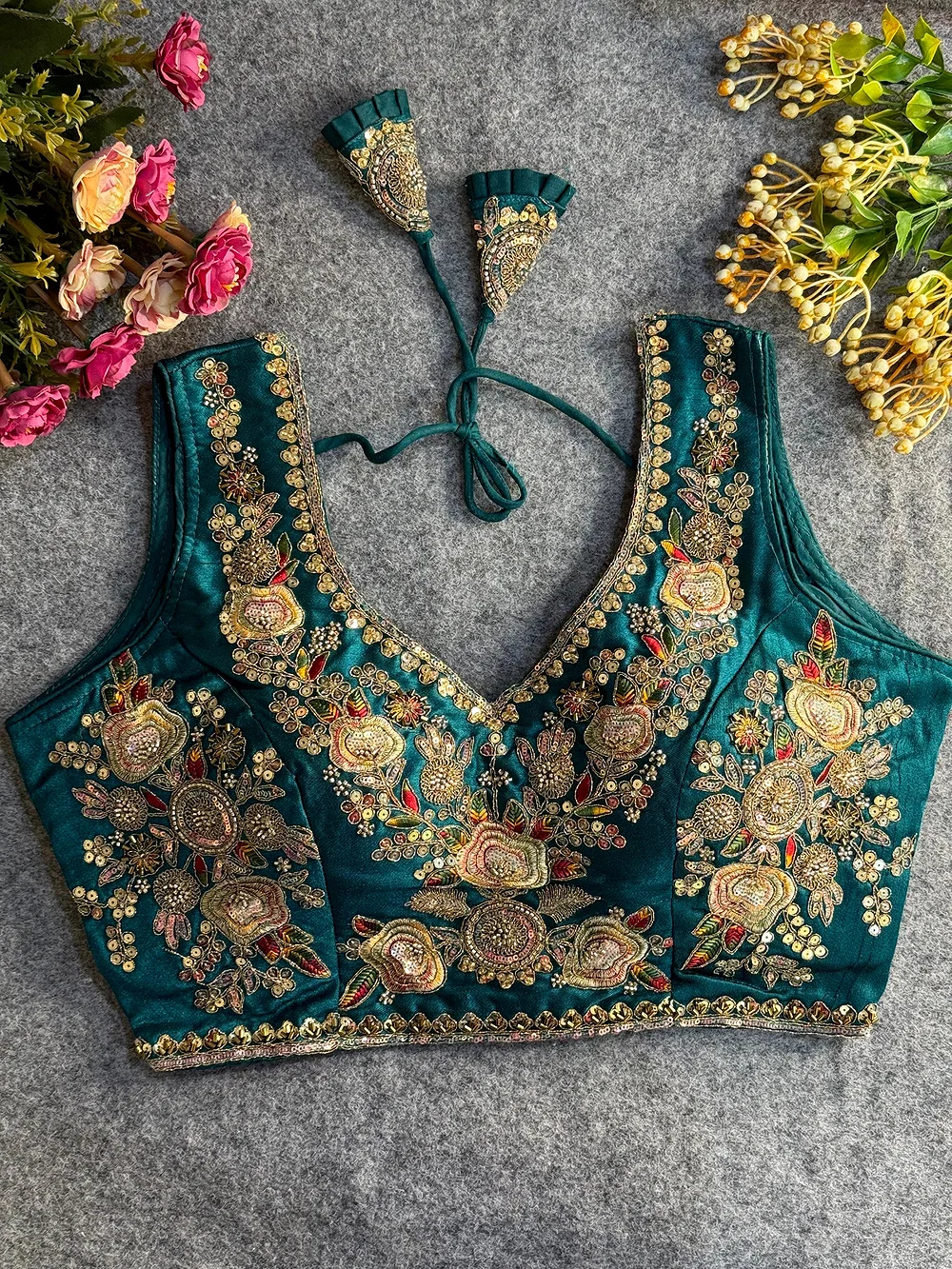 Rama Beads Work Bridal Blouse — view 1