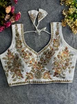 White Beads Work Bridal Blouse