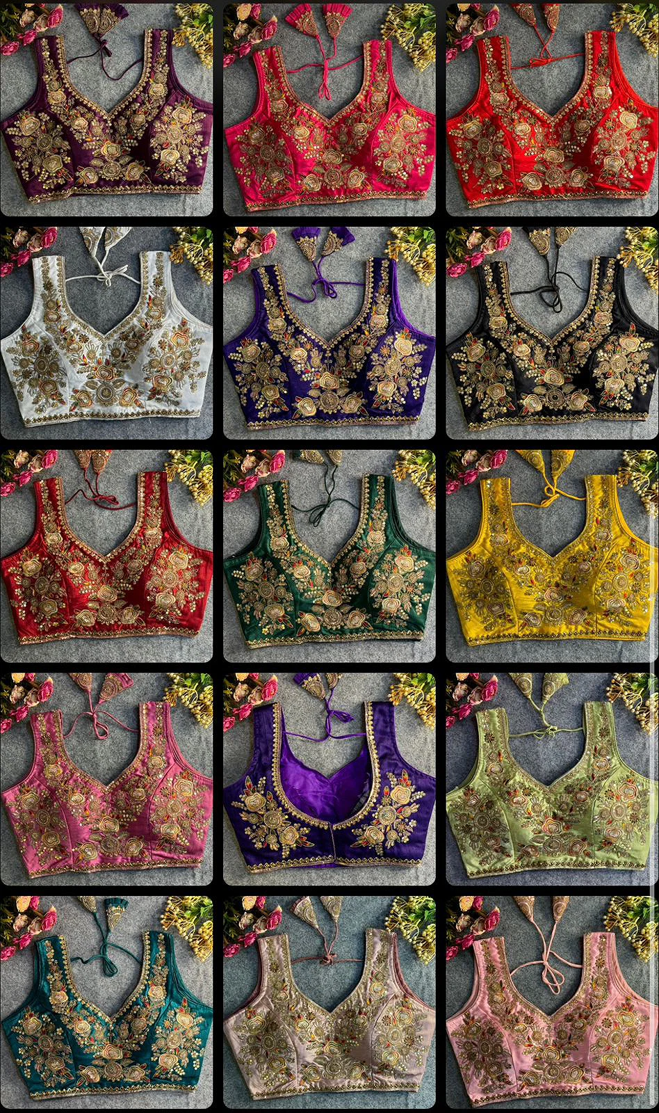 Red Beads Work Bridal Blouse — view 2