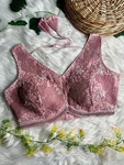 Onion Pink Colour Designer Partywear Net Blouse