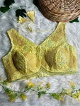 Yellow Colour Designer Partywear Net Blouse
