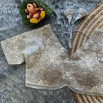 Off White Colour Georgette Embroidered Wedding Blouse