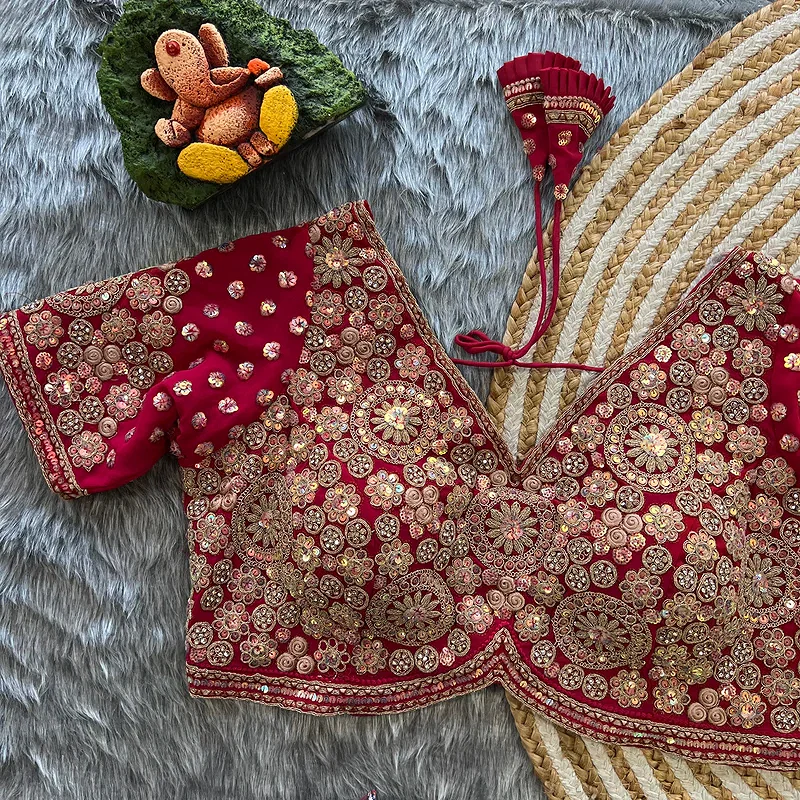 Rani Colour Georgette Embroidered Wedding Blouse — view 1