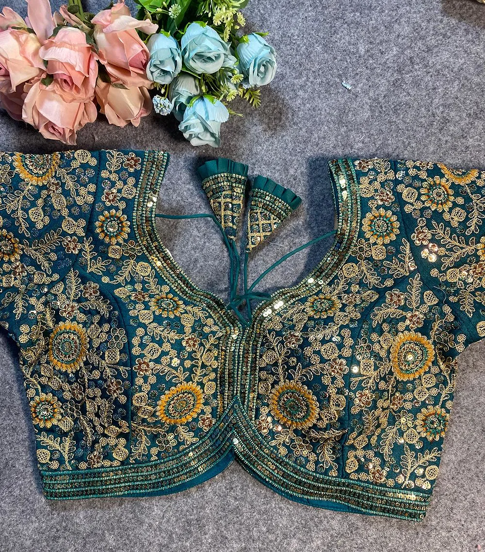 Rama Color Apple Cut Bridal Embroidery Blouse — view 1