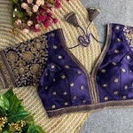 Purple Colour V-Neck Bridal Blouse 
