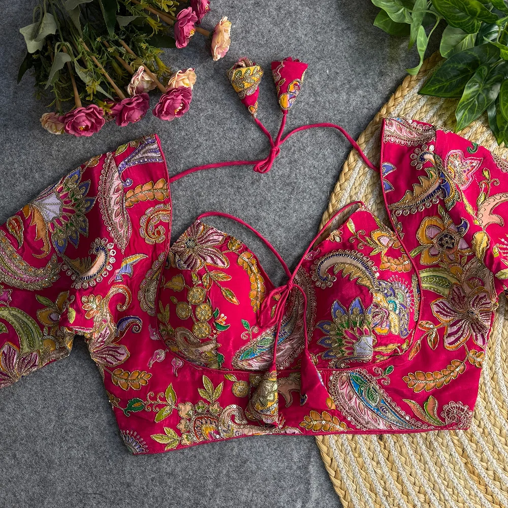 Rani Color Navratri Style Readymade Blouse — view 1