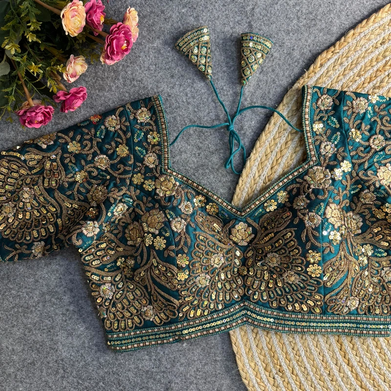 Rama Heavy Codding & Sequin Bridal Blouse