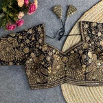 Black Heavy Codding & Sequin Bridal Blouse