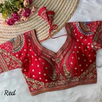 Red Color Bridal Bliss Apple-Cut Codding Work Blouse