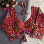 Red Color Full Sleeves Navratri Blouse