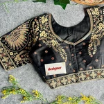 Black Color Heavy Long Stitch Apple-Cut Cording Work Blouse