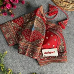 Red Color Bridal Bliss Apple-Cut Codding Work Blouse