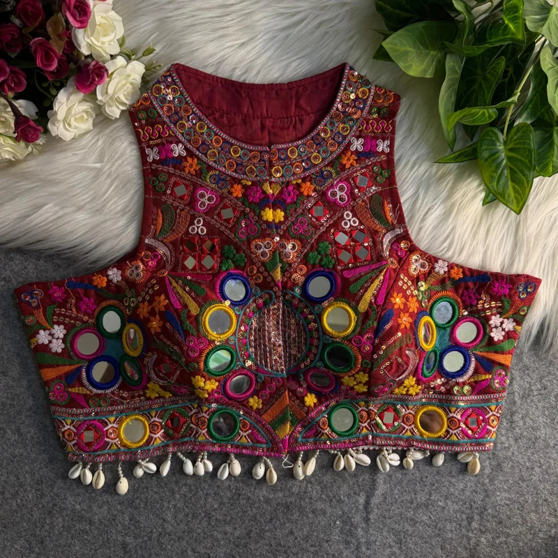Maroon Color Navratri Special Readymade Blouse for Garba Nights 