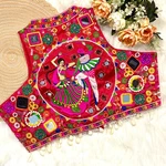 Red Color Navratri Special Readymade Halter Neck Blouse In Italian Silk