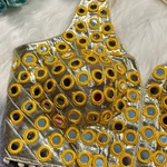 Golden Color Navratri Special Readymade Mirror Work Blouse