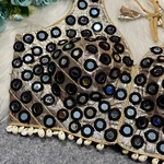 Black Color Navratri Special Readymade Mirror Work Blouse