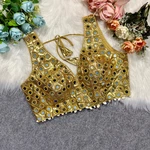 Yellow Color Navratri Special Readymade Mirror Work Blouse
