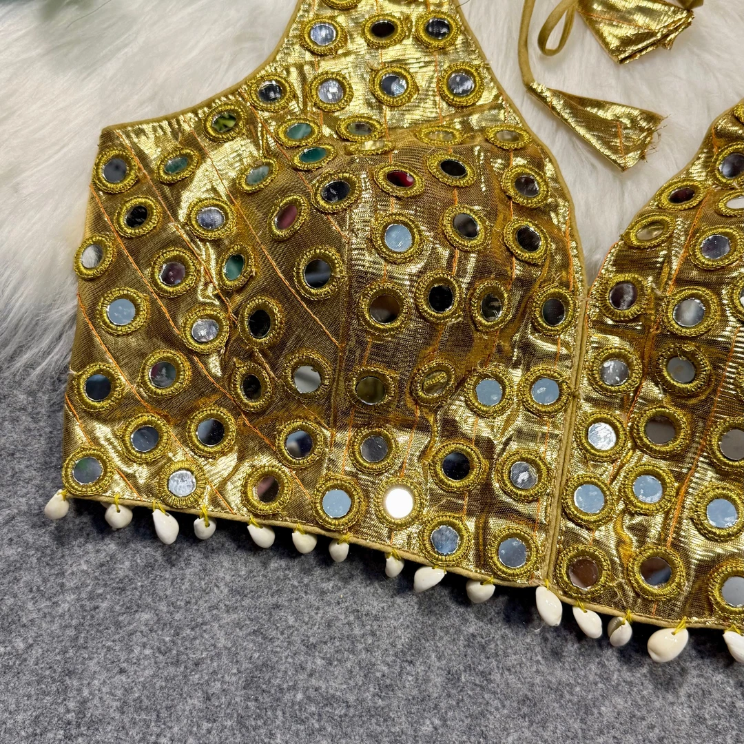 Yellow Color Navratri Special Readymade Mirror Work Blouse