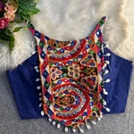 Blue Color Heavy Embroidered Readymade Blouse for Navratri