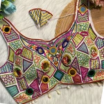 White Sleeveless Navratri Handwork Readymade Blouse for Garba Nights 