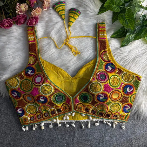 Yellow Color Navratri Special Readymade Blouse for Garba Nights 