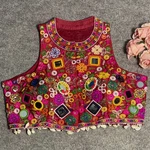 Maroon Color Navratri Special Readymade Halter Neck Blouse In Italian Silk