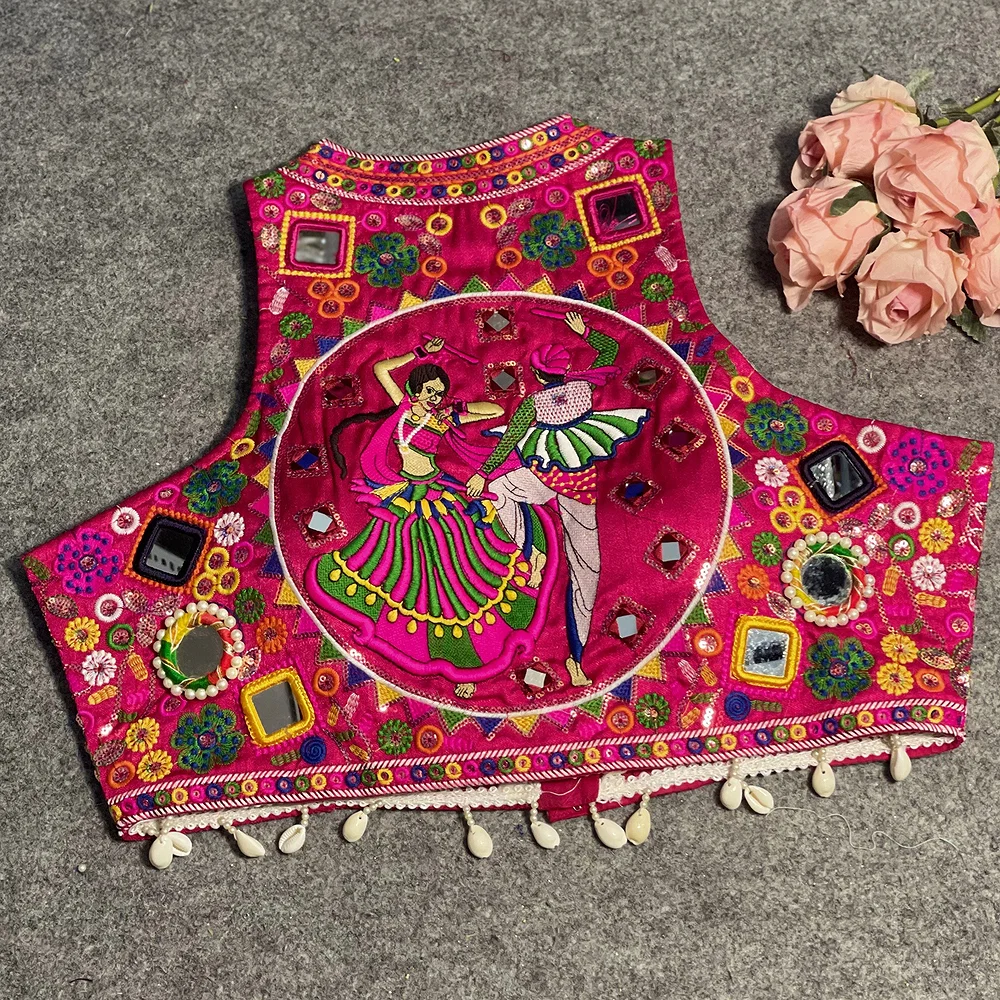 Red Color Navratri Special Readymade Halter Neck Blouse In Italian Silk — view 1