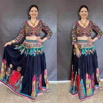 Digital Print Chaniya Choli with Heavy Embroidery Mirror Work for Navratri
