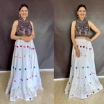 Heavy Beads Work And Mirror Work Chaniya Choli Set For Navratri 
