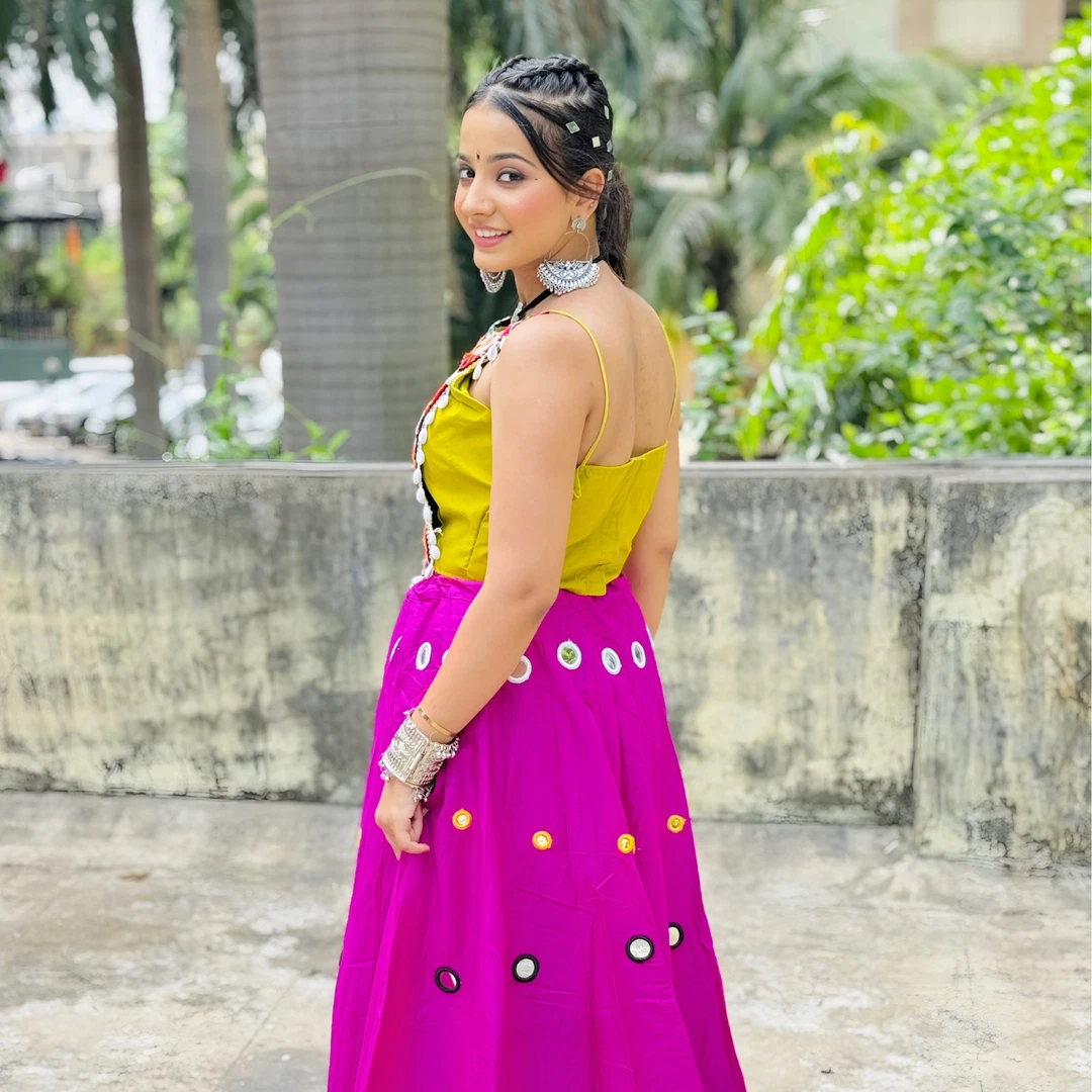 Stylish Mirror Work and Kodi Work Chaniya Choli Set