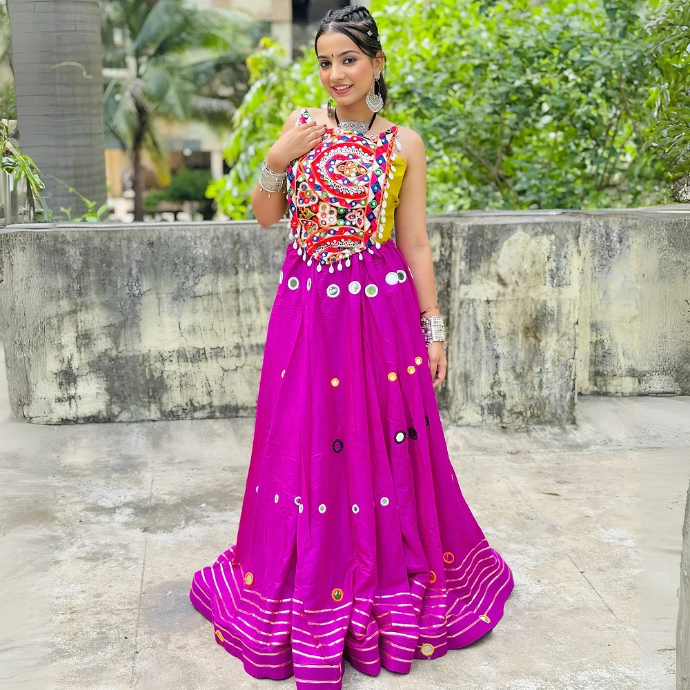 Stylish Mirror Work and Kodi Work Chaniya Choli Set — view 6