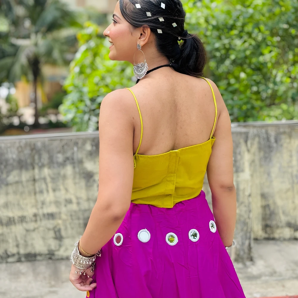 Stylish Mirror Work and Kodi Work Chaniya Choli Set — view 4