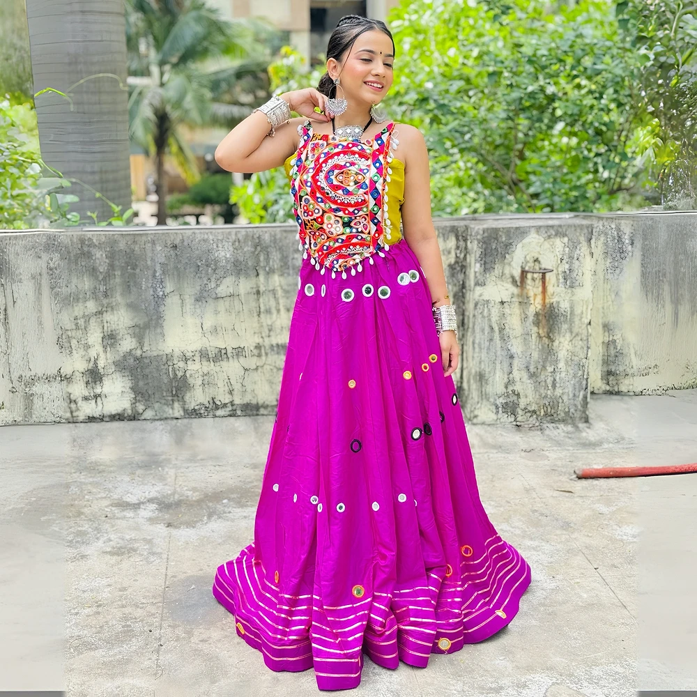 Stylish Mirror Work and Kodi Work Chaniya Choli Set — view 5