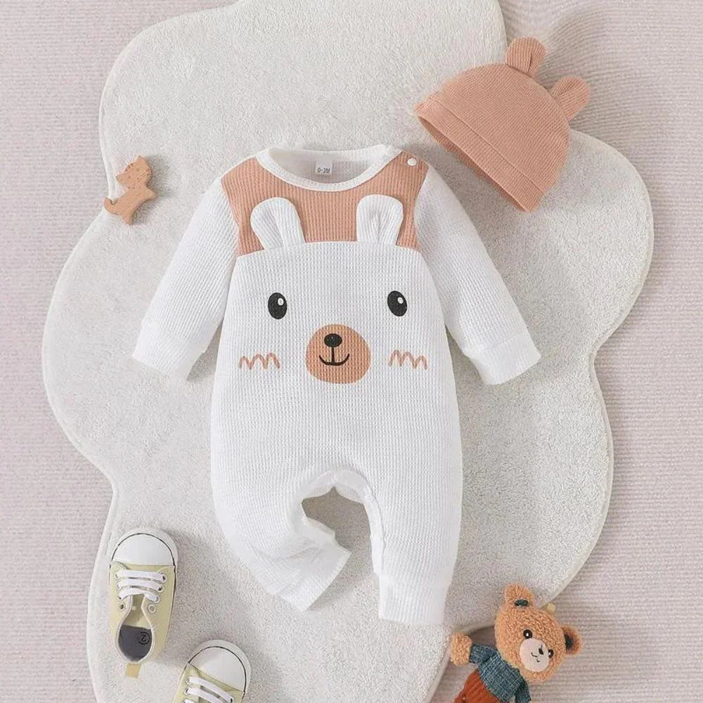 Full Sleeves Bear Romper With Cap